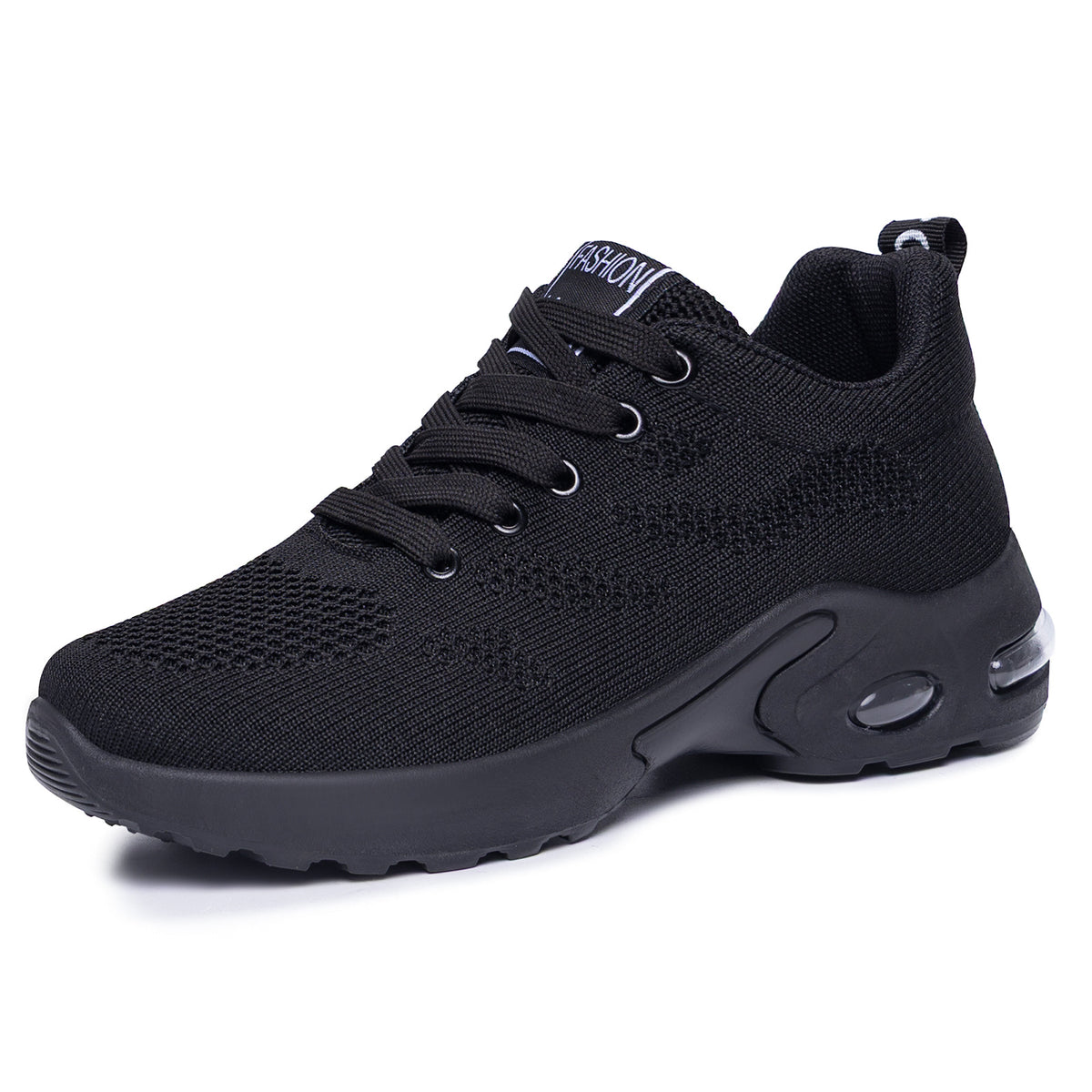 Black Mesh Lace-Up Sneakers