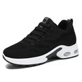 Black White Mesh Lace-Up Sneakers