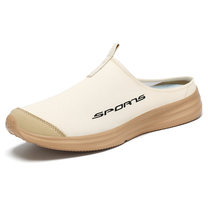 Beige Slip-On Mule Sneakers