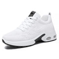 White Mesh Lace-Up Sneakers