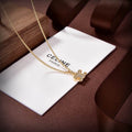 Celine Gold-Tone Crystal Teddy Bear Pendant Necklace