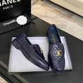 Chanel Black Quilted Gold-Tone Emblem Loafers