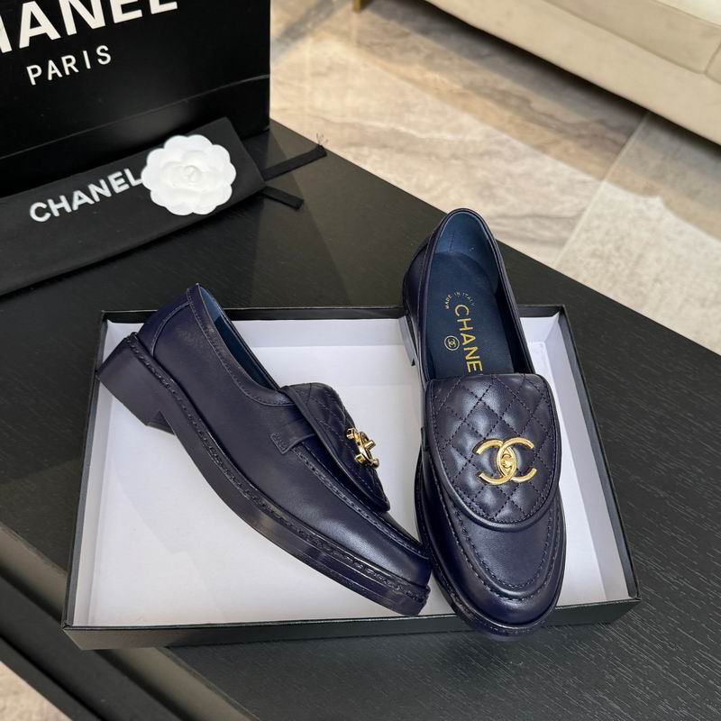 Chanel Black Quilted Gold-Tone Emblem Loafers
