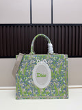 Dior Blue & Green Floral Structured Tote