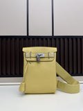 Hermes Pale Yellow Structured Crossbody Bag
