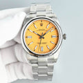 Rolex Oyster Perpetual Watch with Golden-Orange Dial