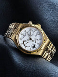 Gold-Tone Multi-Subdial Luxury-Style Watch