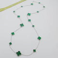 Van Cleef & Arpels Green Clover-Style Long Necklace
