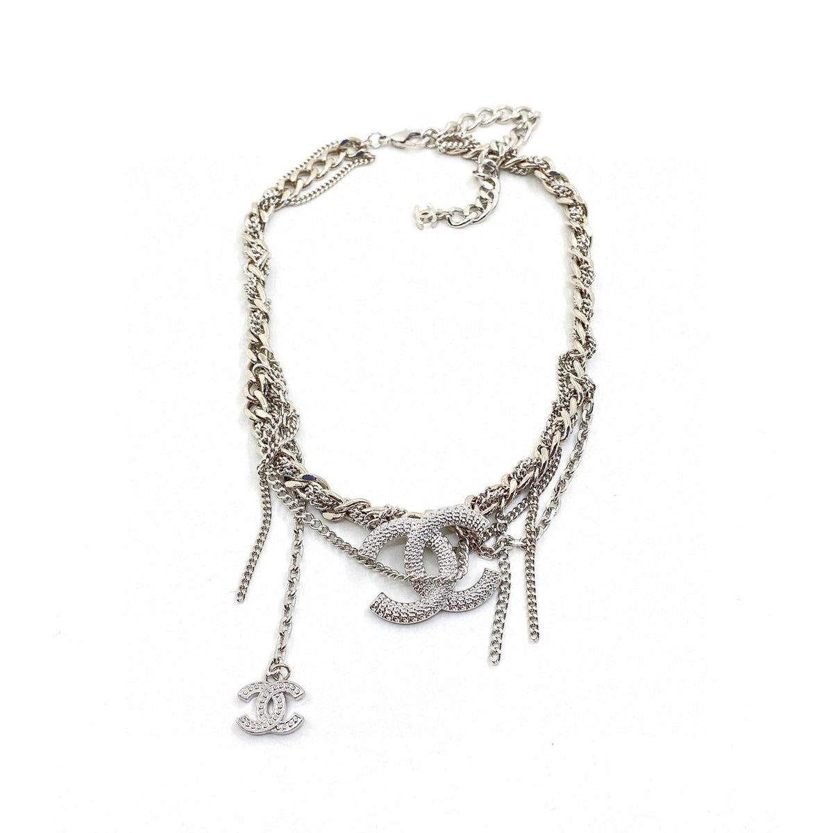 18K  Chanel Chain Diamond Necklace
